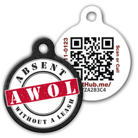 QR ID Pet Tag - Absent Without a Leash (AWOL)