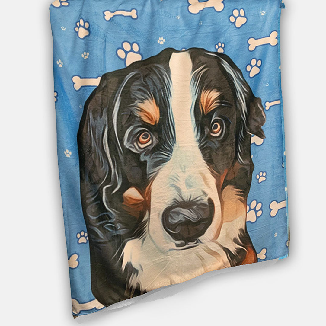 Fashion dog portrait blanket