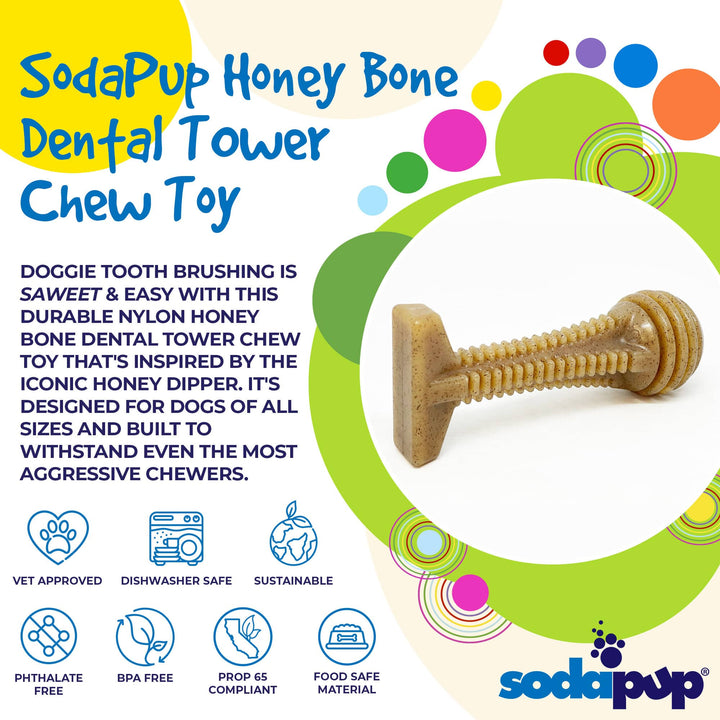 Honey Bone  Dental Tower Ultra Durable Nylon Dog Chew Toy