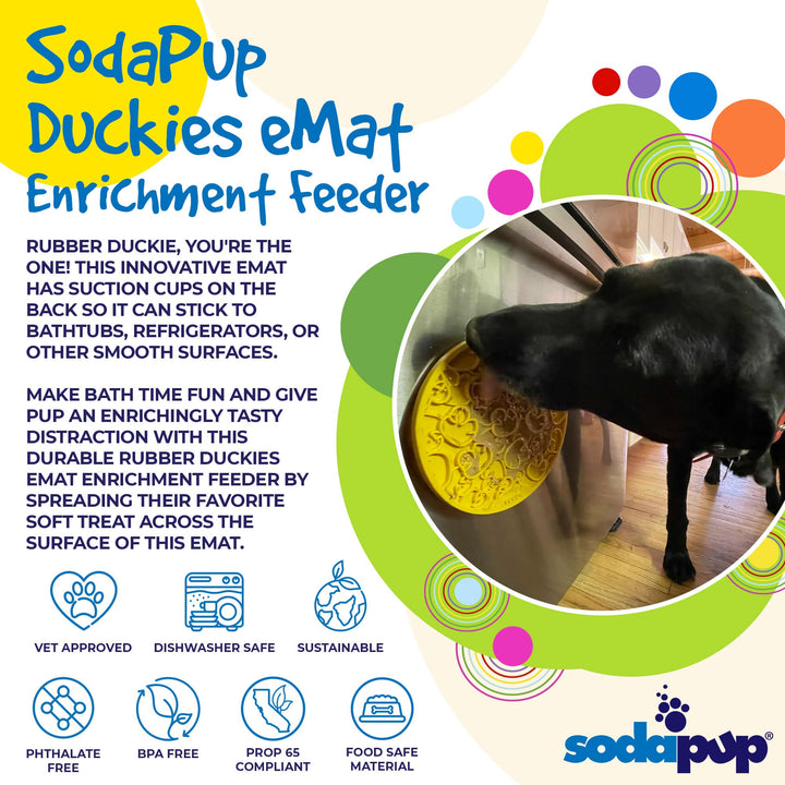 Duckies Design eMat Enrichment Lick Mat With Suction Cups