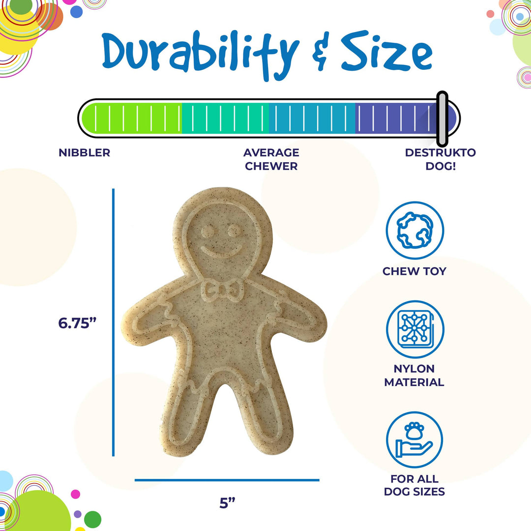 Gingerbread Man Ultra Durable Nylon Dog Chew Toy