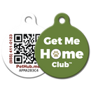 Olive Green PetHub Get Me Home Club™ QR pet ID Tad