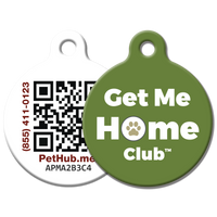 Olive Green PetHub Get Me Home Club™ QR pet ID Tad