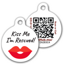 QR ID Pet Tag - KIss Me I'm Rescued