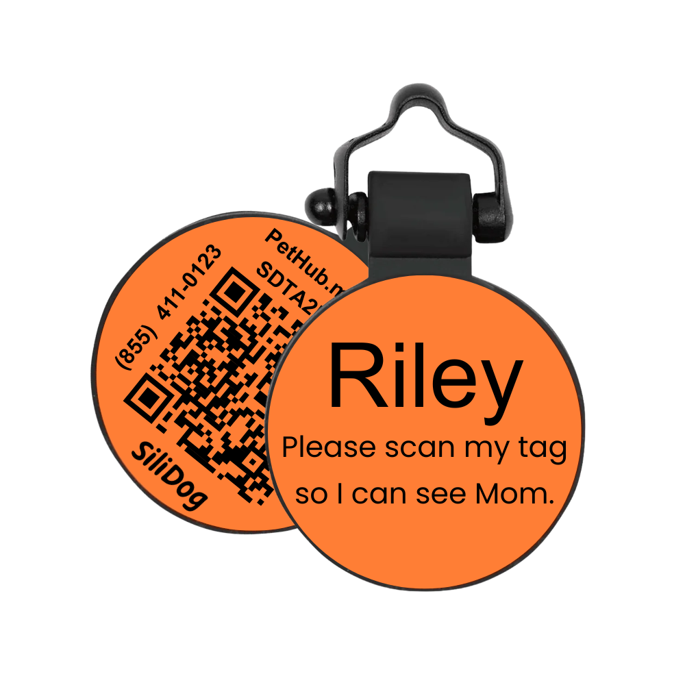PetHub Silicone Silent Glow-in-the-Dark Orange MiniTag