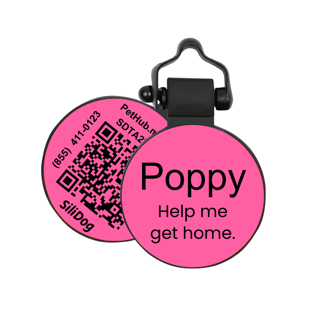 PetHub Silicone Silent Glow-in-the-Dark Pink MiniTag