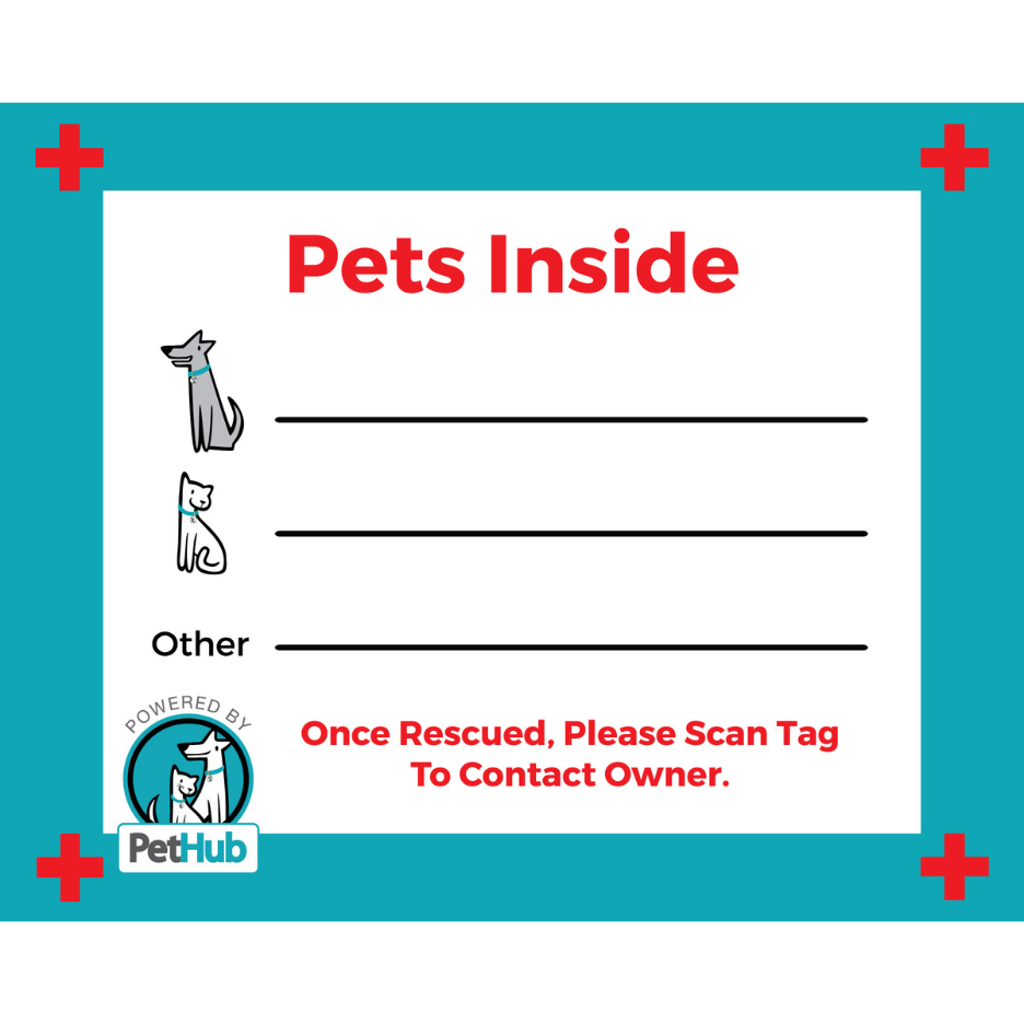 PetHub Pet Safety Home Decal – Emergency Pets Inside Alert