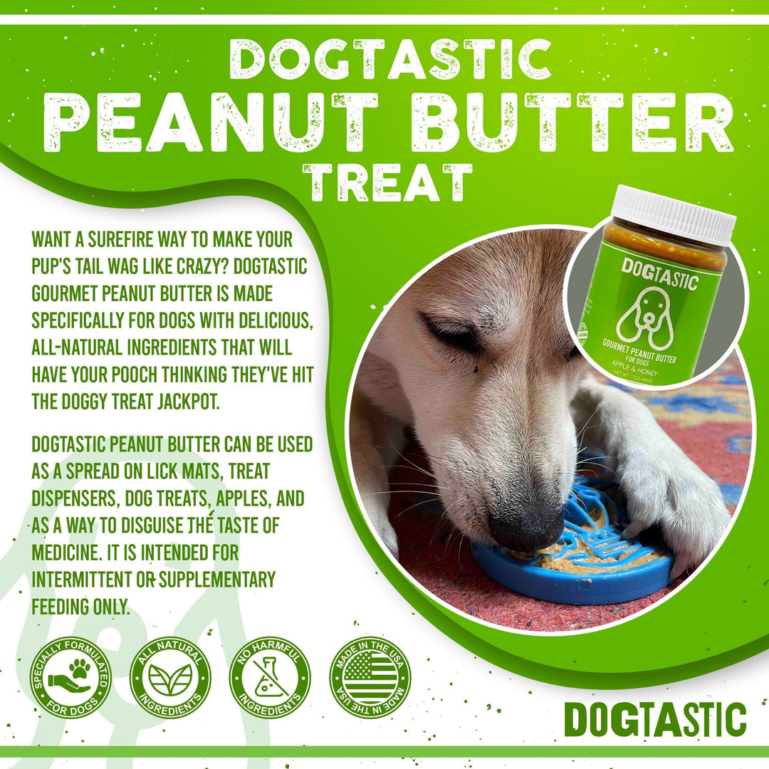 Dogtastic Gourmet Peanut Butter for Dogs - Apple & Honey Flavor