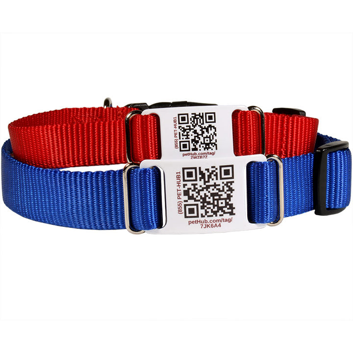 QR ID Pet Collar - dogids: ScruffTag Collar (QR Nylon Collar with Easy-Release Buckle)