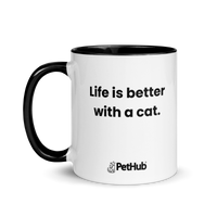 Life is better with a cat. - Mug