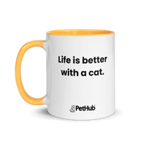 Life is better with a cat. - Mug