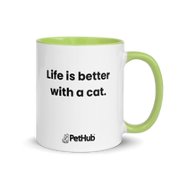 Life is better with a cat. - Mug